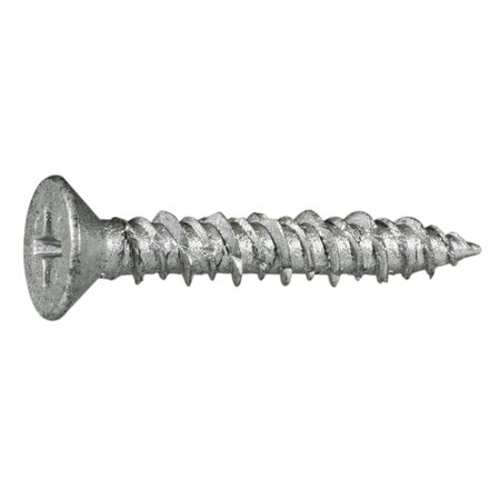 MIDWEST FASTENER Masonry Screw, 3/16" Dia., Flat, 1-1/4" L, 410 Stainless Steel 50 PK 54465